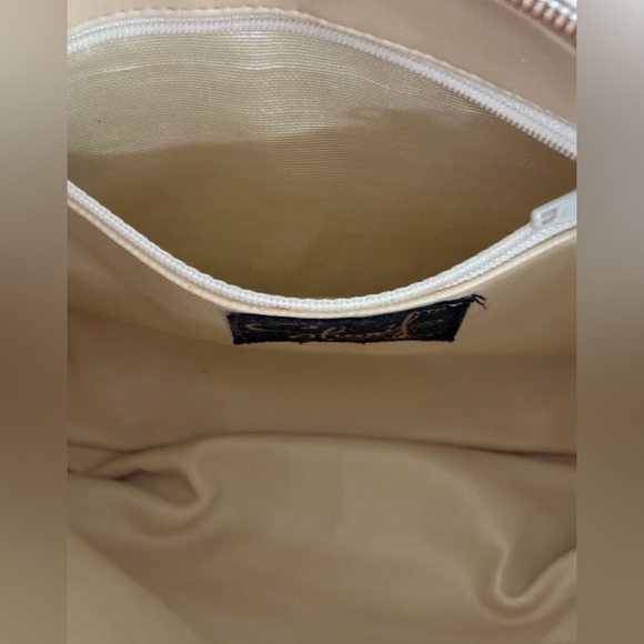 Vintage 1980s Sharif Gold & off whiteMetallic Woven LeatherShoulder Bag - Picture 12 of 16